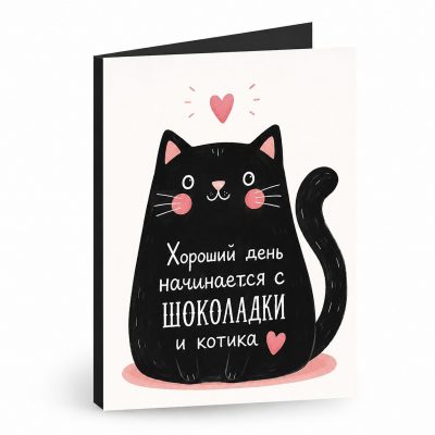 Открытка «Хороший день начинается с шоколадки»