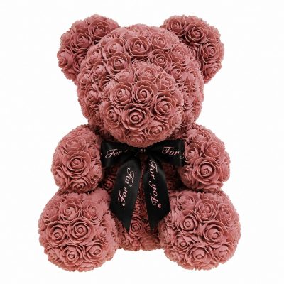 Мишка из роз коричневый (40 см)